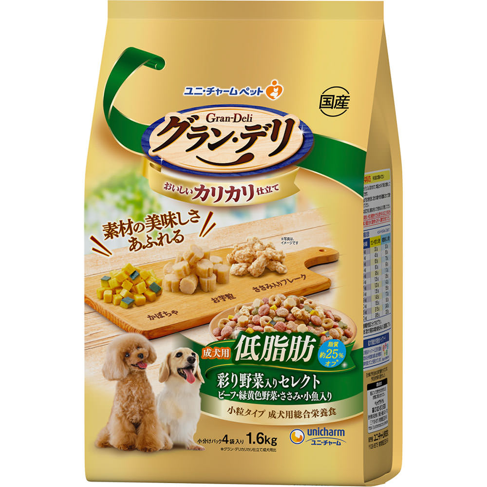 グラン・デリ カリカリ 成犬低脂肪野菜セレクト １．６ｋｇ ユニ・チャームペットケア