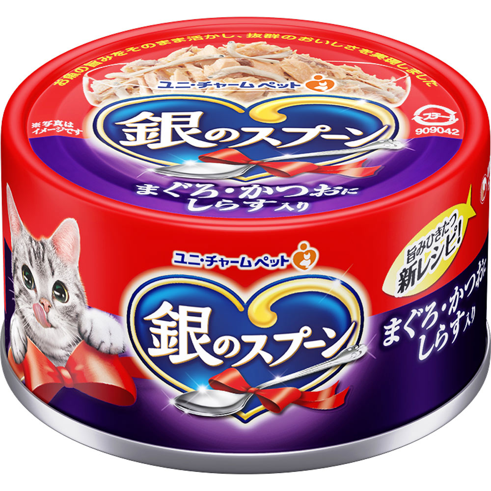 銀のスプーン 缶 まぐろ・かつおにしらす入り ７０ｇ ユニ・チャームペットケア