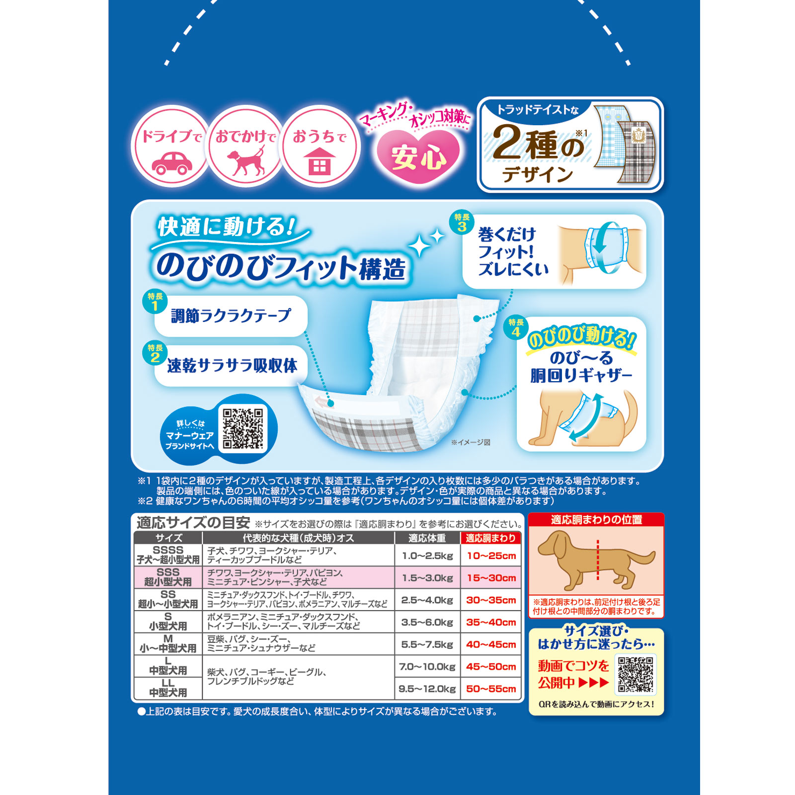 マナーウェア 男の子用 SSSサイズ超小型犬用 ５２枚 ユニ・チャームペットケア