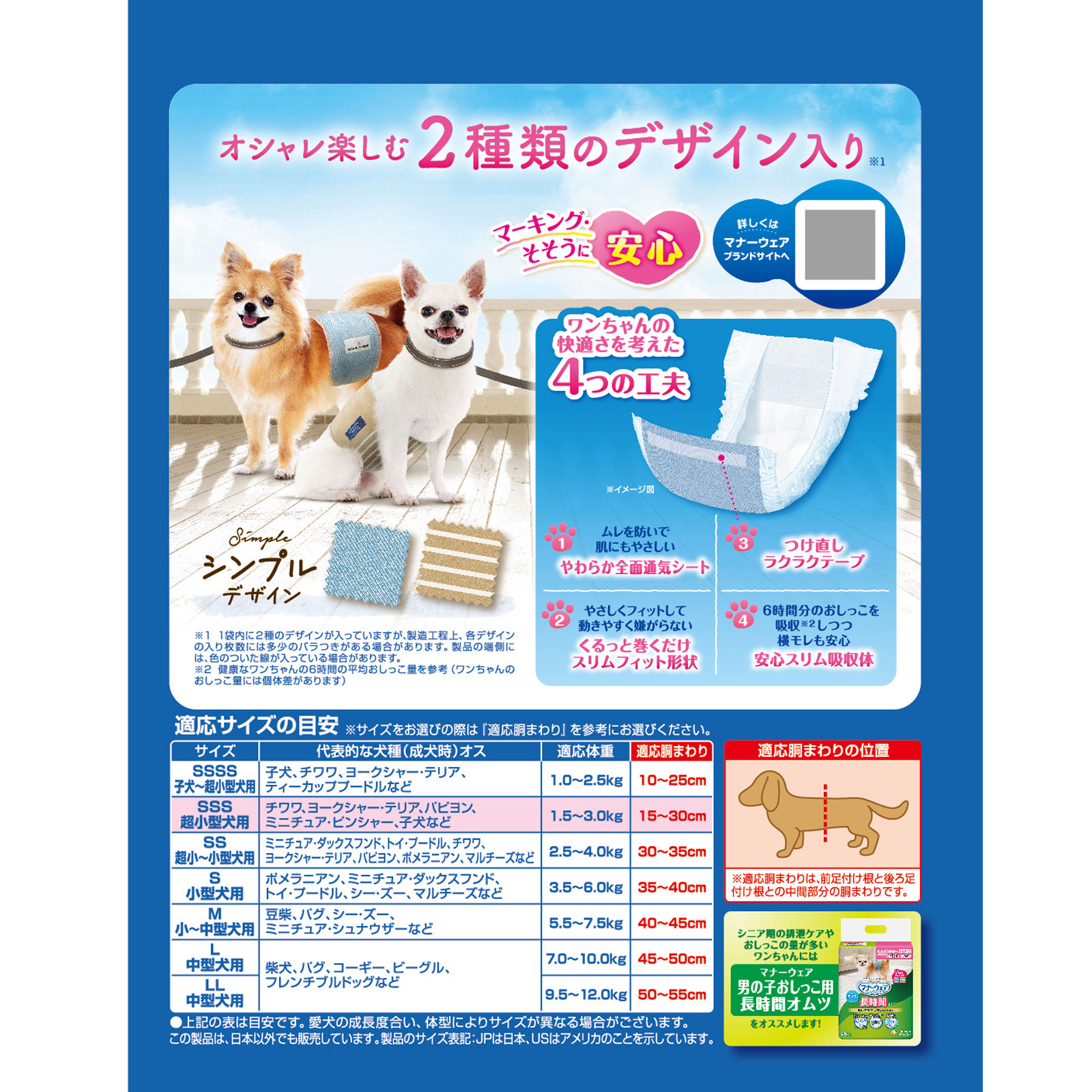 マナーウェア 男の子用 SSSサイズ シンプルデザイン | マツキヨ