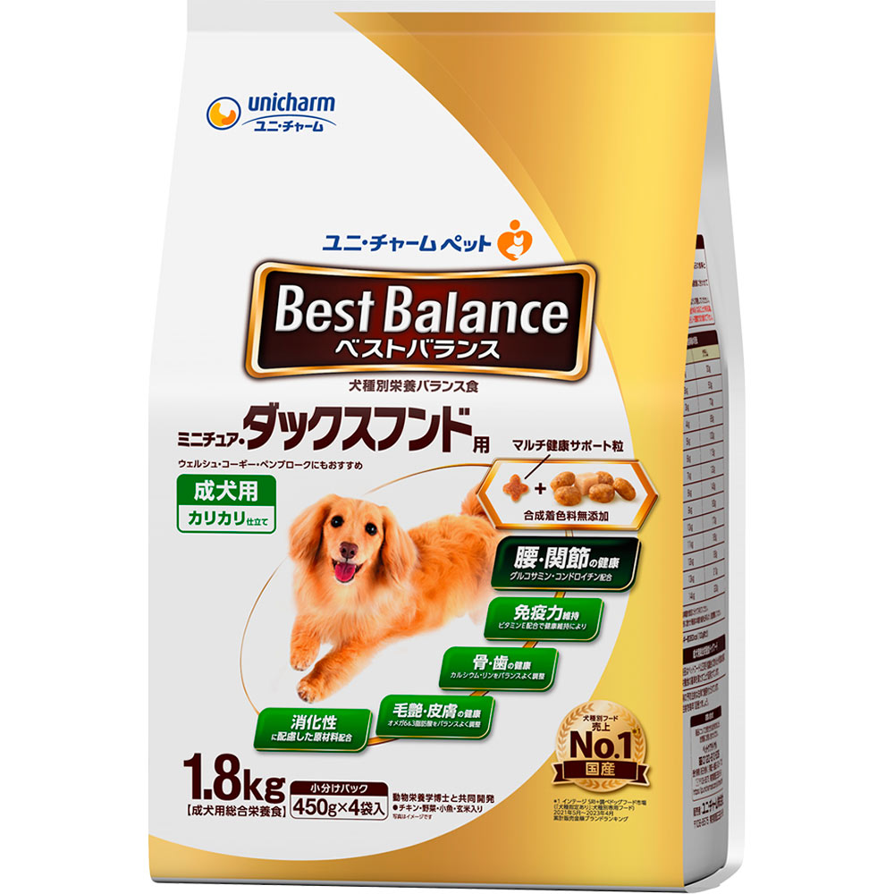 ベストバランス カリカリ仕立て ミニチュア・ダックスフンド用 １．８ｋｇ ユニ・チャームペットケア