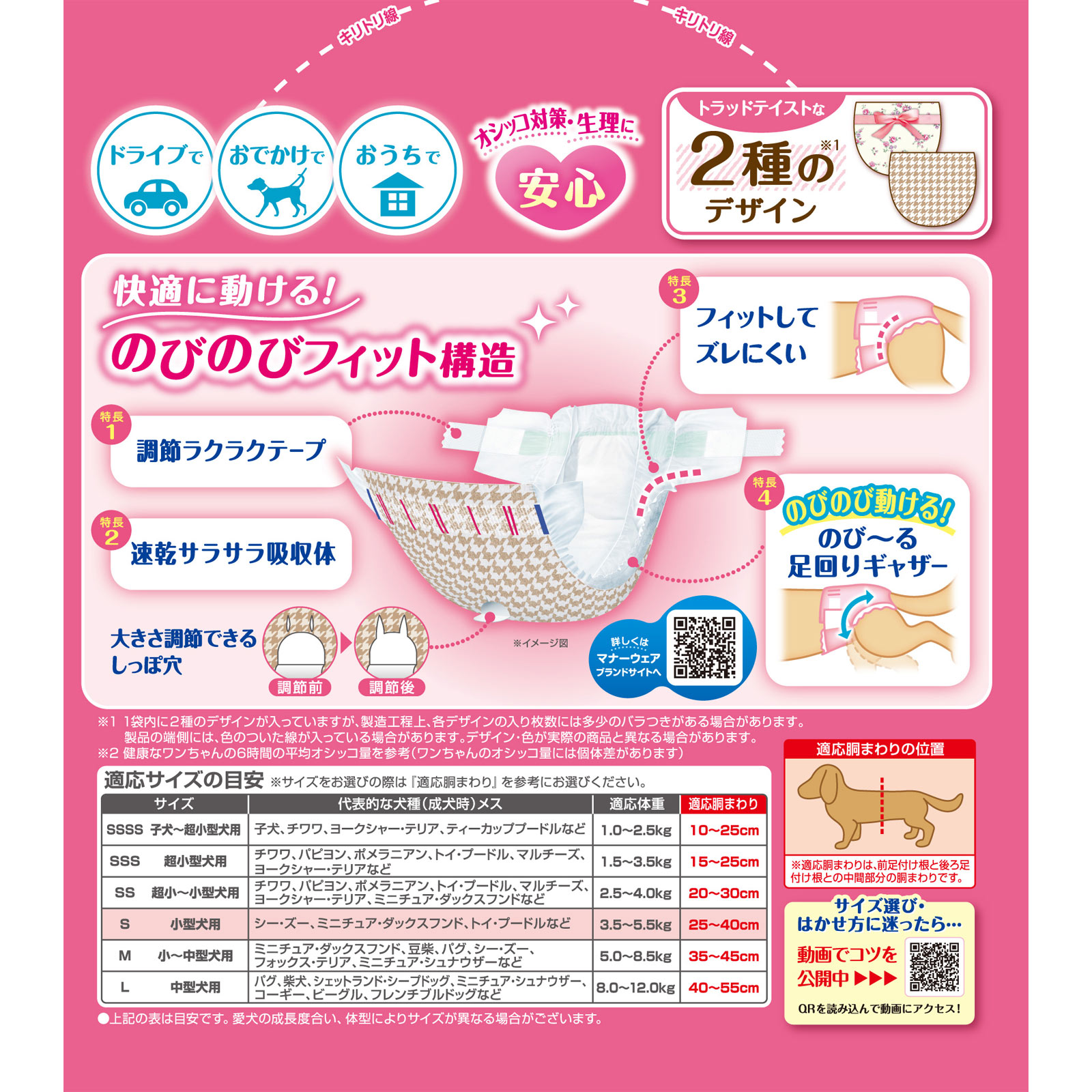 めぐっちマナーウェア マナーウェア 女の子用 小型犬用 Sサイズ
