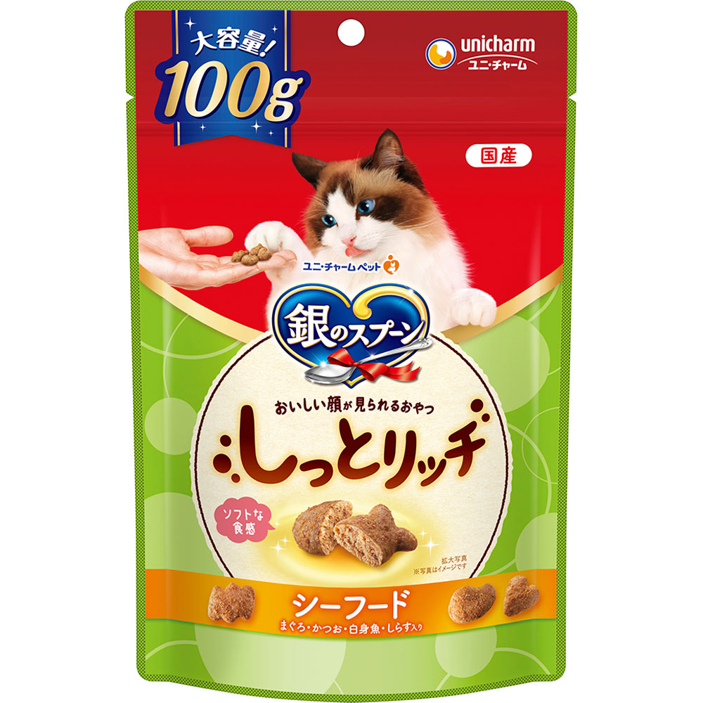 銀のスプーンおいしい顔が見られるおやつしっとりシーフード １００ｇ ユニ・チャームペットケア