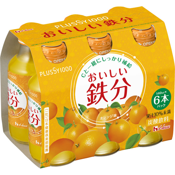 ＰＬＵＳＳＹ１０００ おいしい鉄分 １４０ｍｌ×６ ハウスウェルネスフーズ