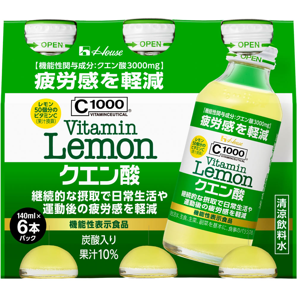 C1000 ビタミンレモン クエン酸 １４０ｍｌ×６ ハウスウェルネスフーズ