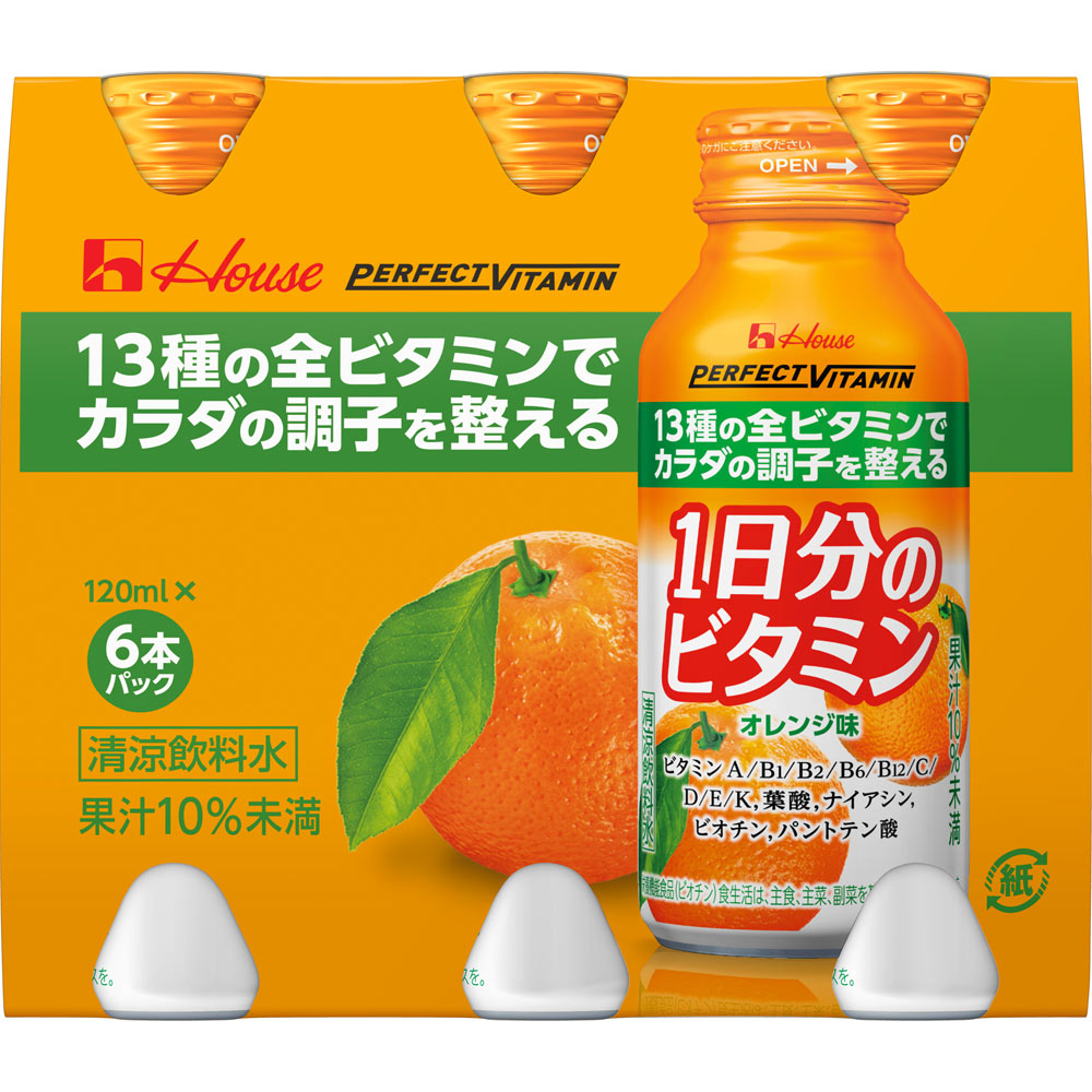PERFECT VITAMIN 1日分のビタミン オレンジ味 １２０ｍｌ×６ ハウスウェルネスフーズ