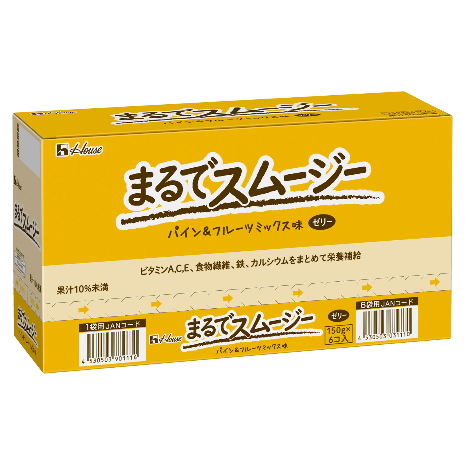 まるでスムージー パイン＆フルーツミックス １５０ｇ×６ ハウスウェルネスフーズ