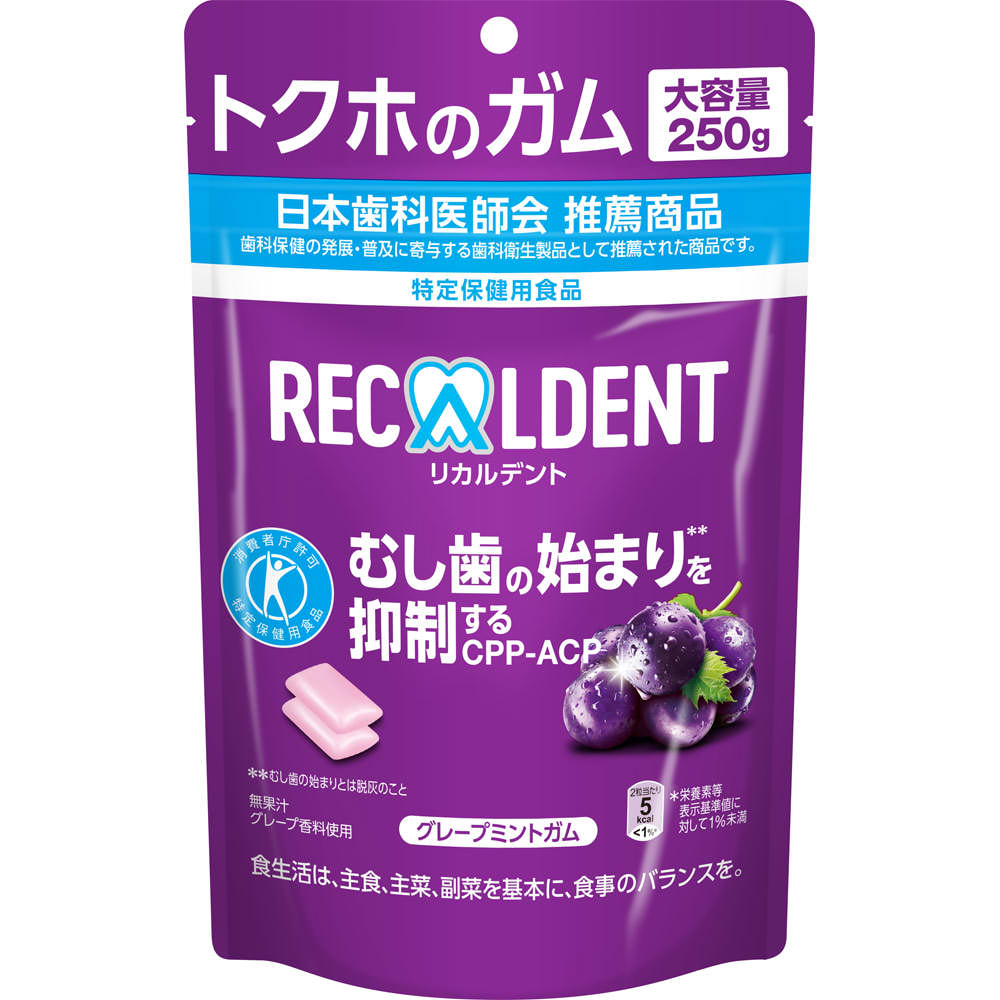 リカルデント　グレープミントガム　スタンドパウチ ２５０ｇ モンデリーズ・ジャパン