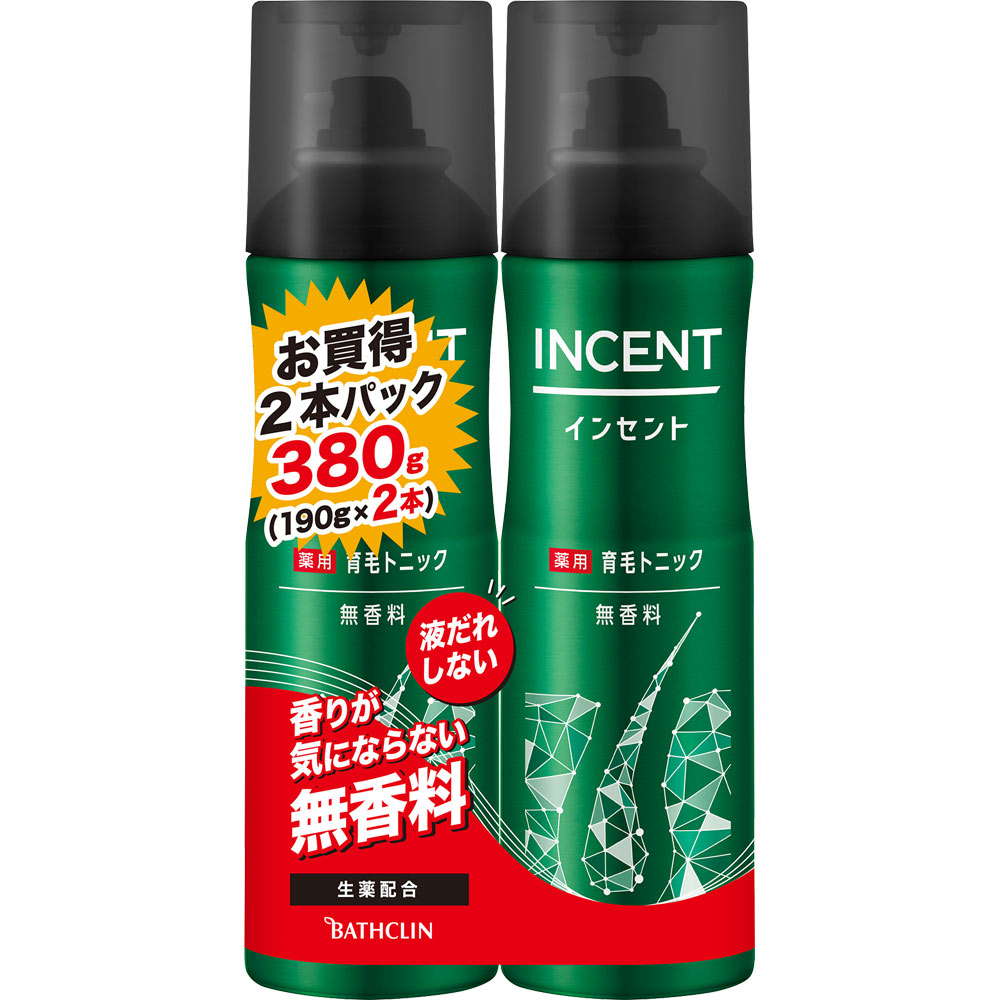 インセント 薬用育毛トニック 無香料  ペアパック １９０ｇ×２本 バスクリン (医薬部外品)