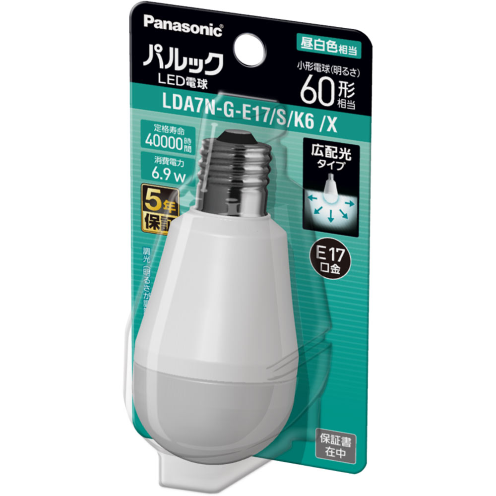 パルック　ベーシックＬＥＤ電球Ｅ１７　６０Ｗ形昼白 ６０Ｗ形昼白 パナソニック
