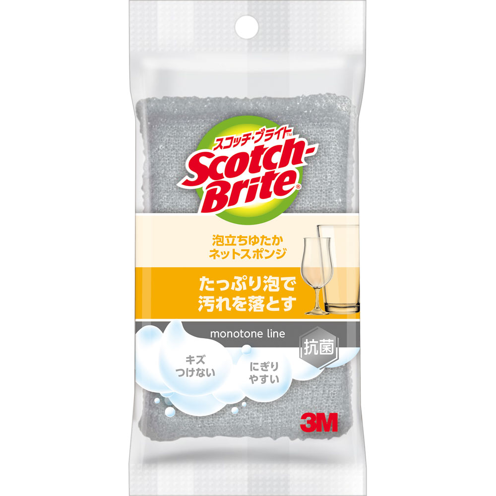 ３Ｍ 泡立ゆたかスポンジ ネット グレー スリーエム　ジャパン
