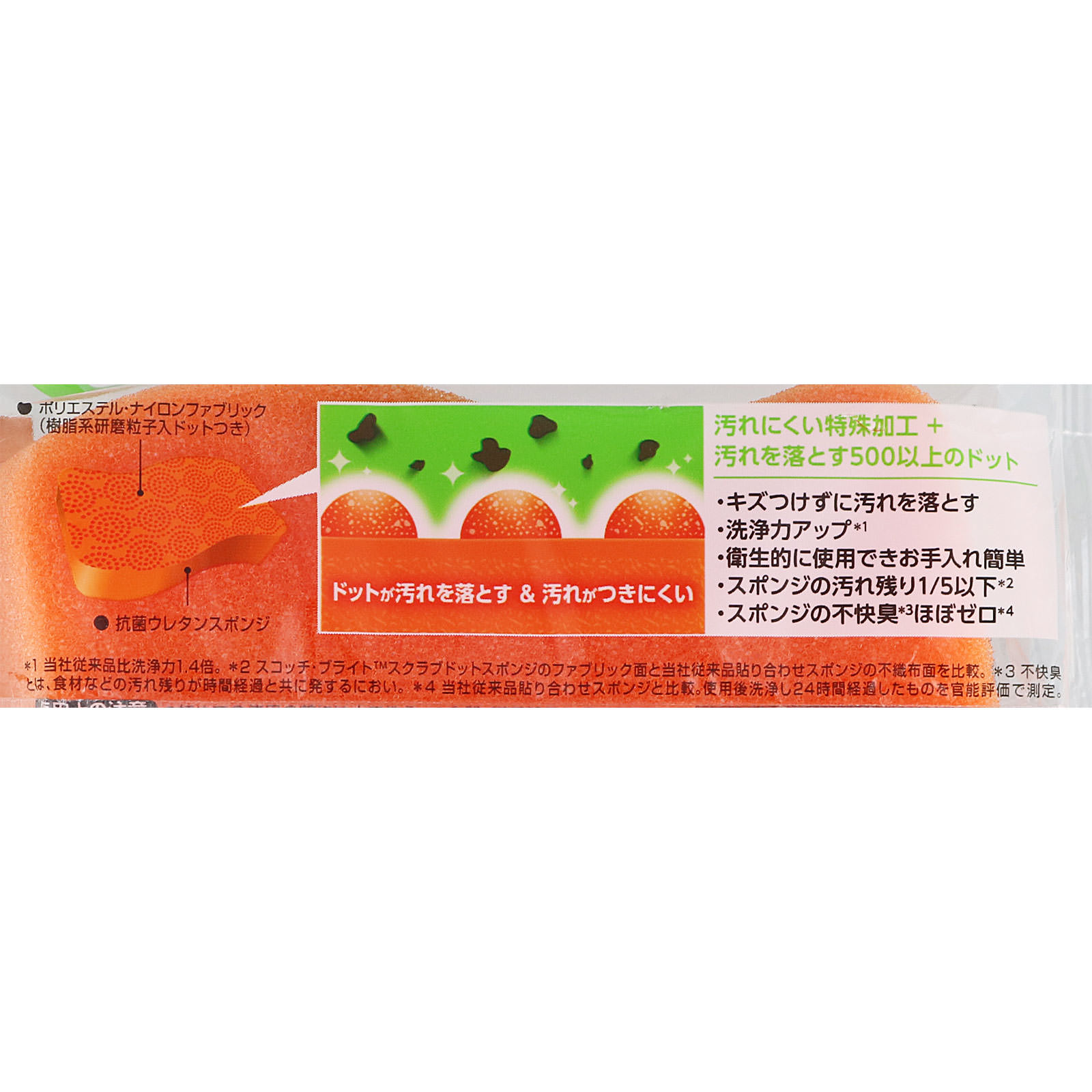 スクラブドット清潔スポンジ（オレンジ） ＿ スリーエム　ジャパン