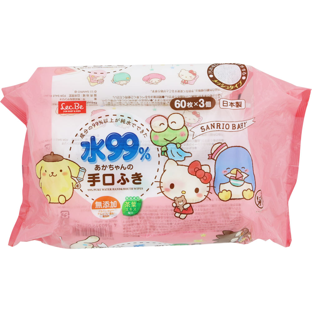 サンリオ手口ふき ６０枚３Ｐ レック