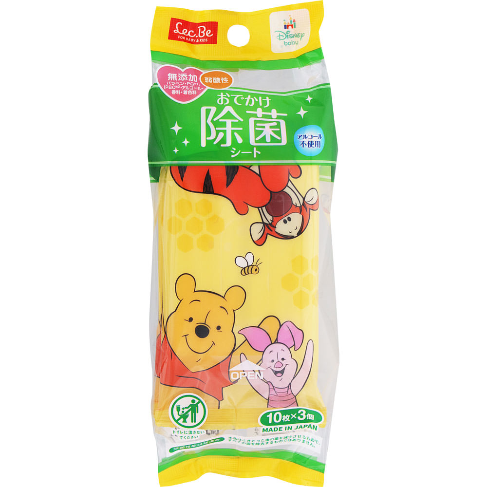 おでかけ除菌シート  くまのプーさん １０枚３Ｐ レック