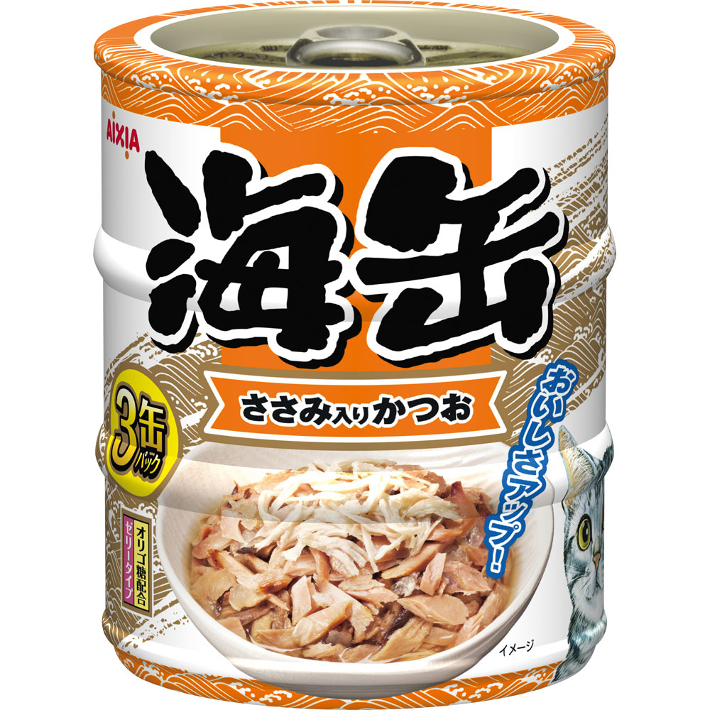 海缶ミニ３Ｐささみ入りかつお １８０ｇ アイシア