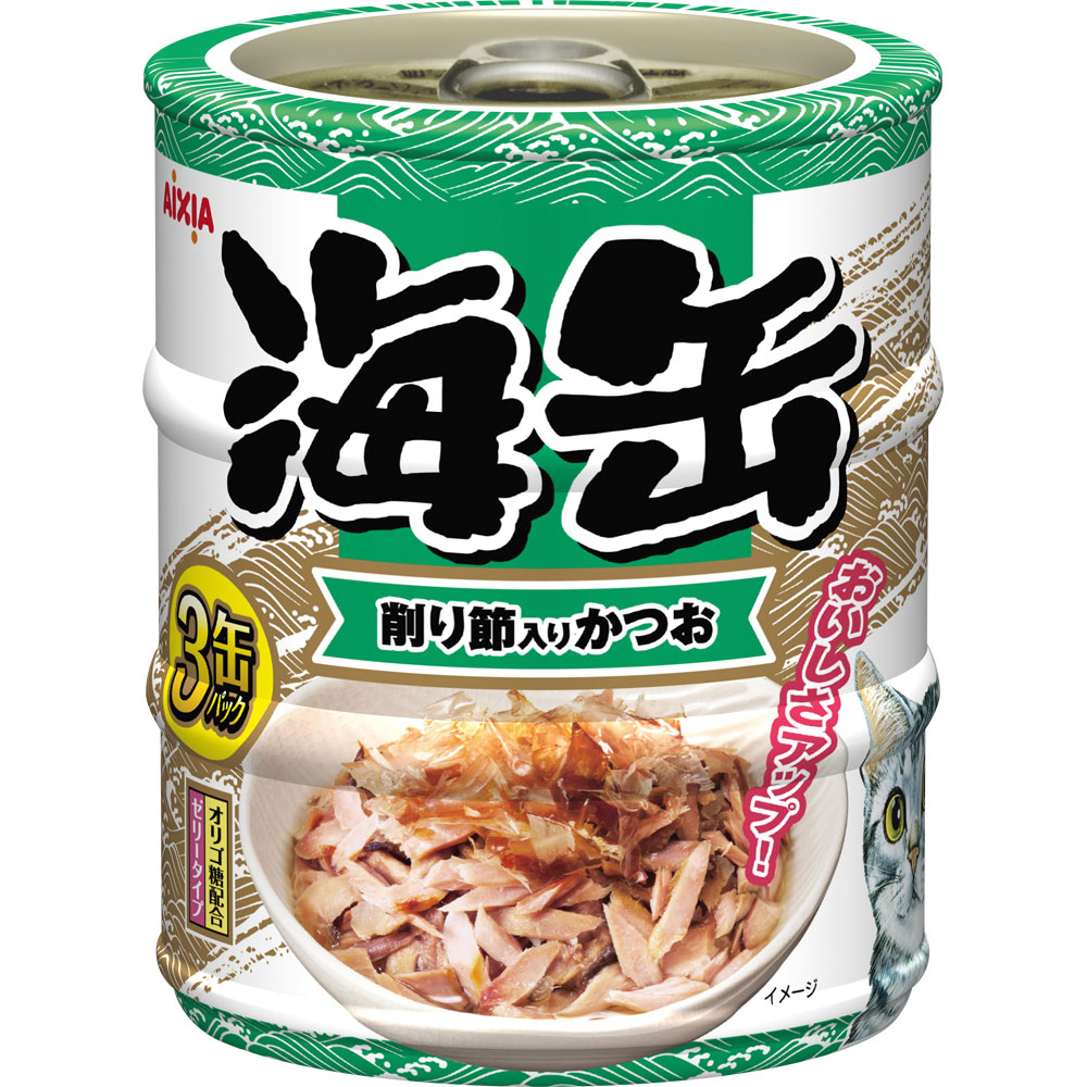 海缶ミニ３Ｐ削り節入りかつお １８０ｇ アイシア