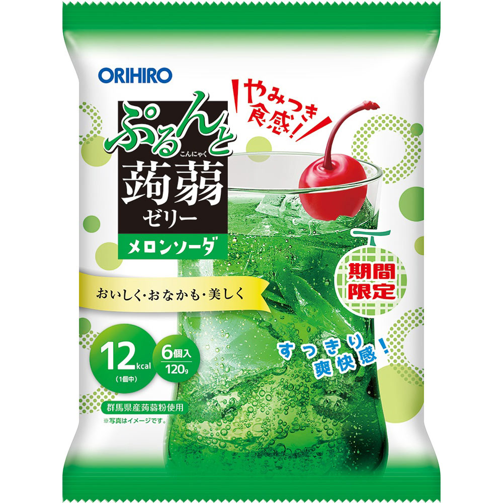 オリヒロ　ぷるんと蒟蒻ゼリー　メロンソーダ ６個 オリヒロプランデュ