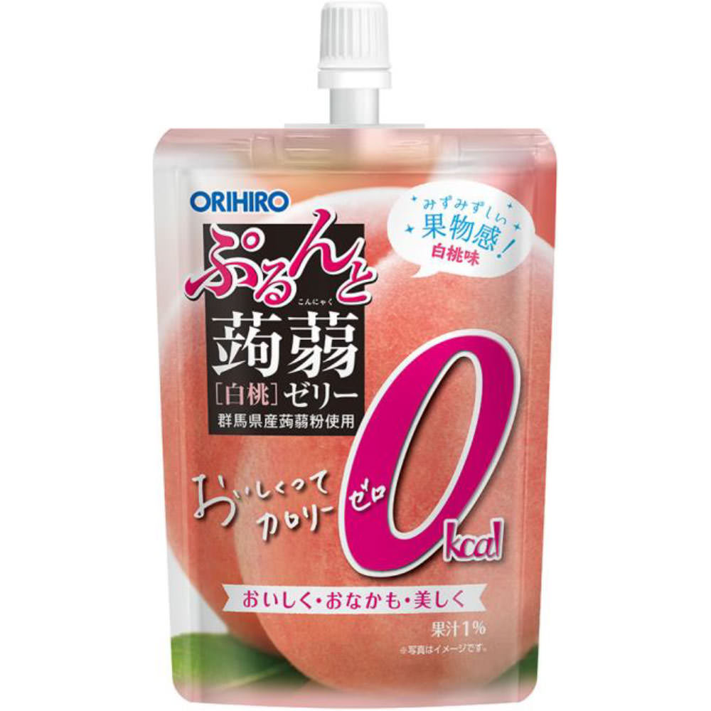 オリヒロ　ぷるんと蒟蒻ゼリースタンディング　カロリーゼロ　白桃 １３０ｇ オリヒロプランデュ
