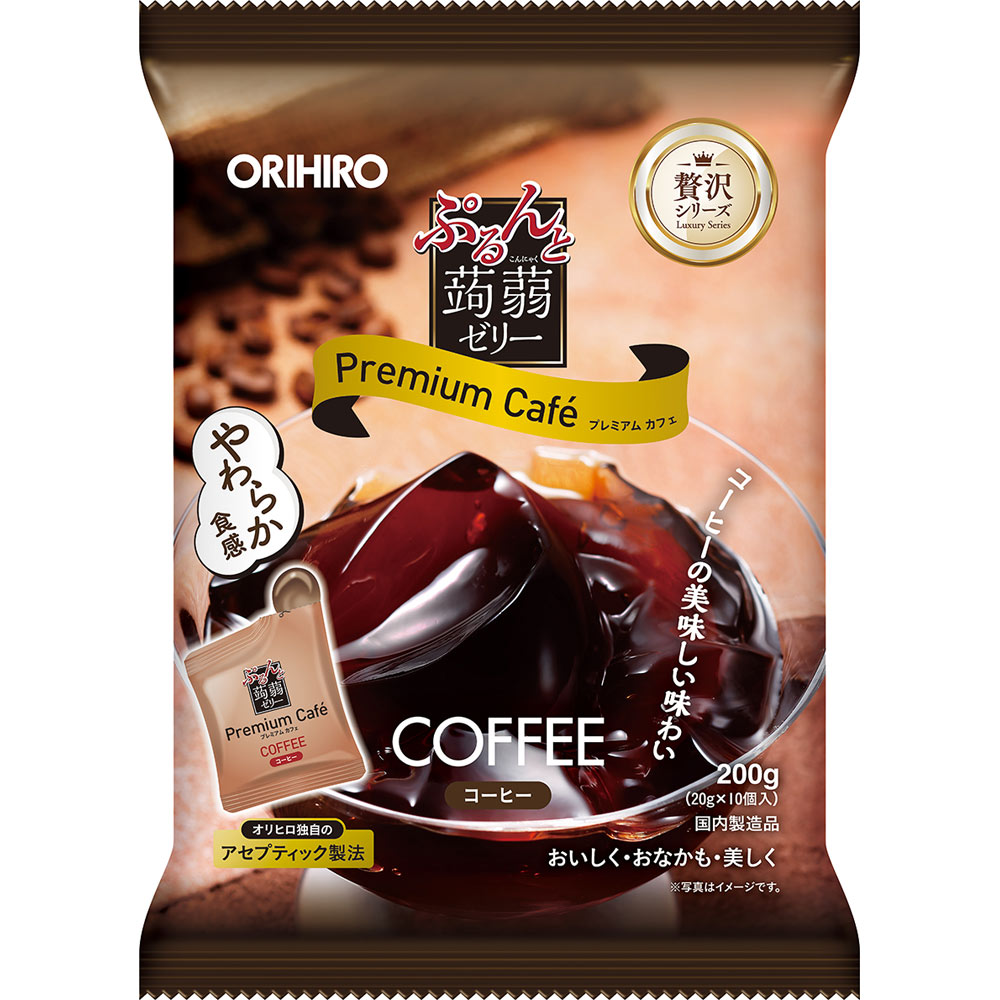 ぷるんと蒟蒻プレミアムカフェ　コーヒー味 ２０ｇ×１０個 オリヒロプランデュ
