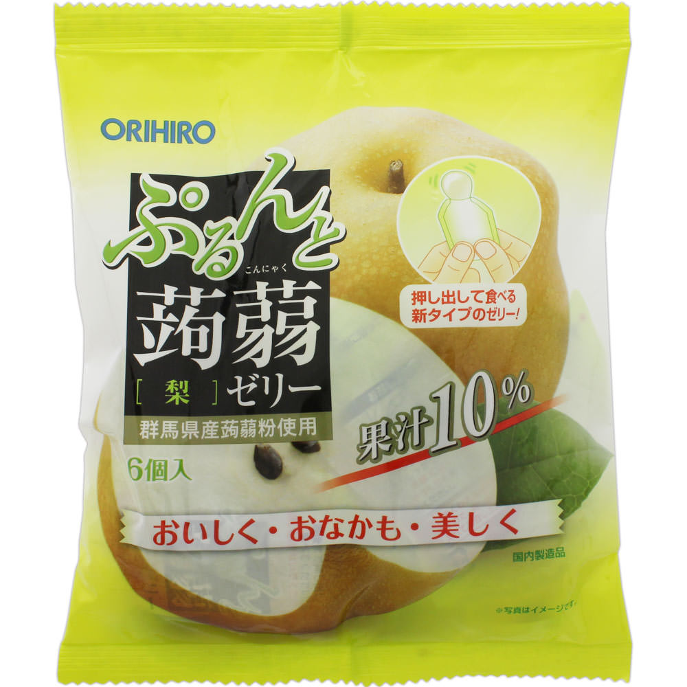 ぷるんと蒟蒻ゼリーパウチ 梨 ２０ｇ×６個 オリヒロプランデュ