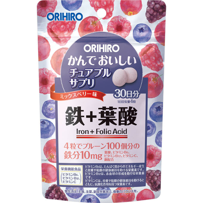 かんでおいしいチュアブルサプリ 鉄 １２０粒 オリヒロプランデュ