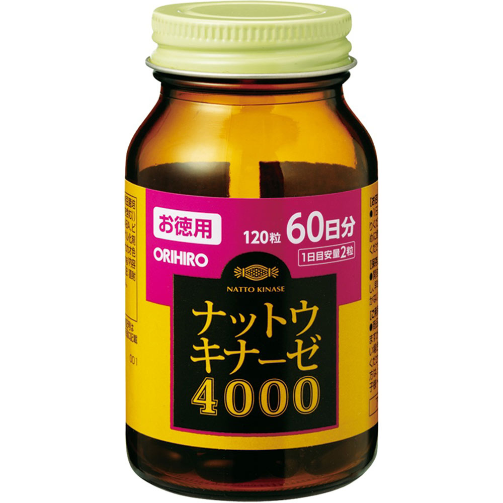 ナットウキナーゼ４０００徳用 １２０粒 オリヒロプランデュ