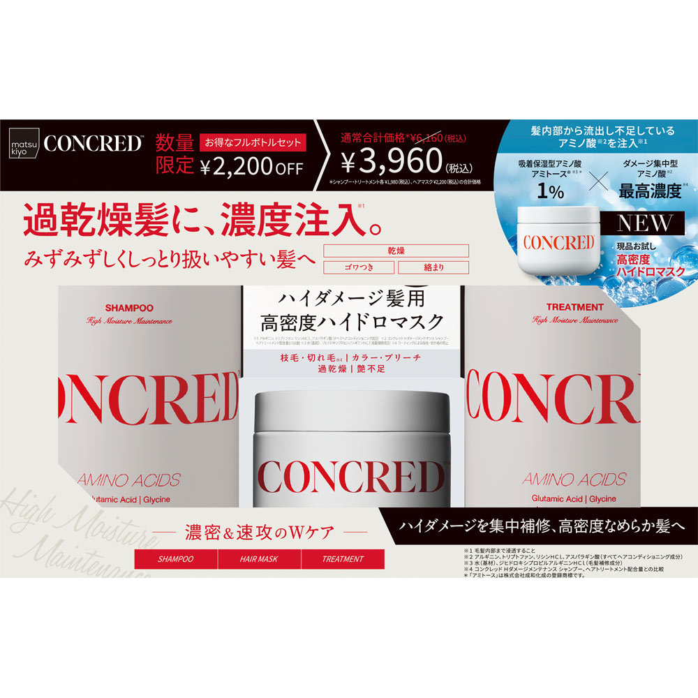 matsukiyo CONCREDモイスチャー＋ヘアマスクセット ４００ｇ×２／２００ｇ