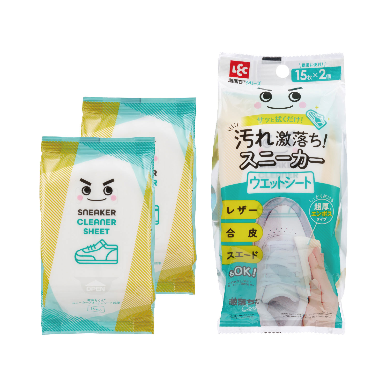 激落ちくん　スニーカーＣシート　超厚 １５枚×２個 レック