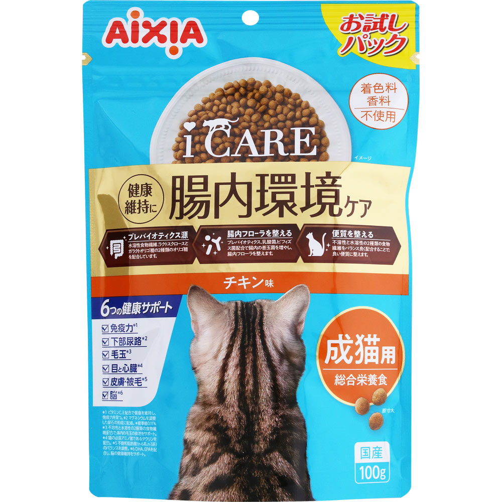 ｉＣＡＲＥキャットドライ　チキン味 １００ｇ アイシア