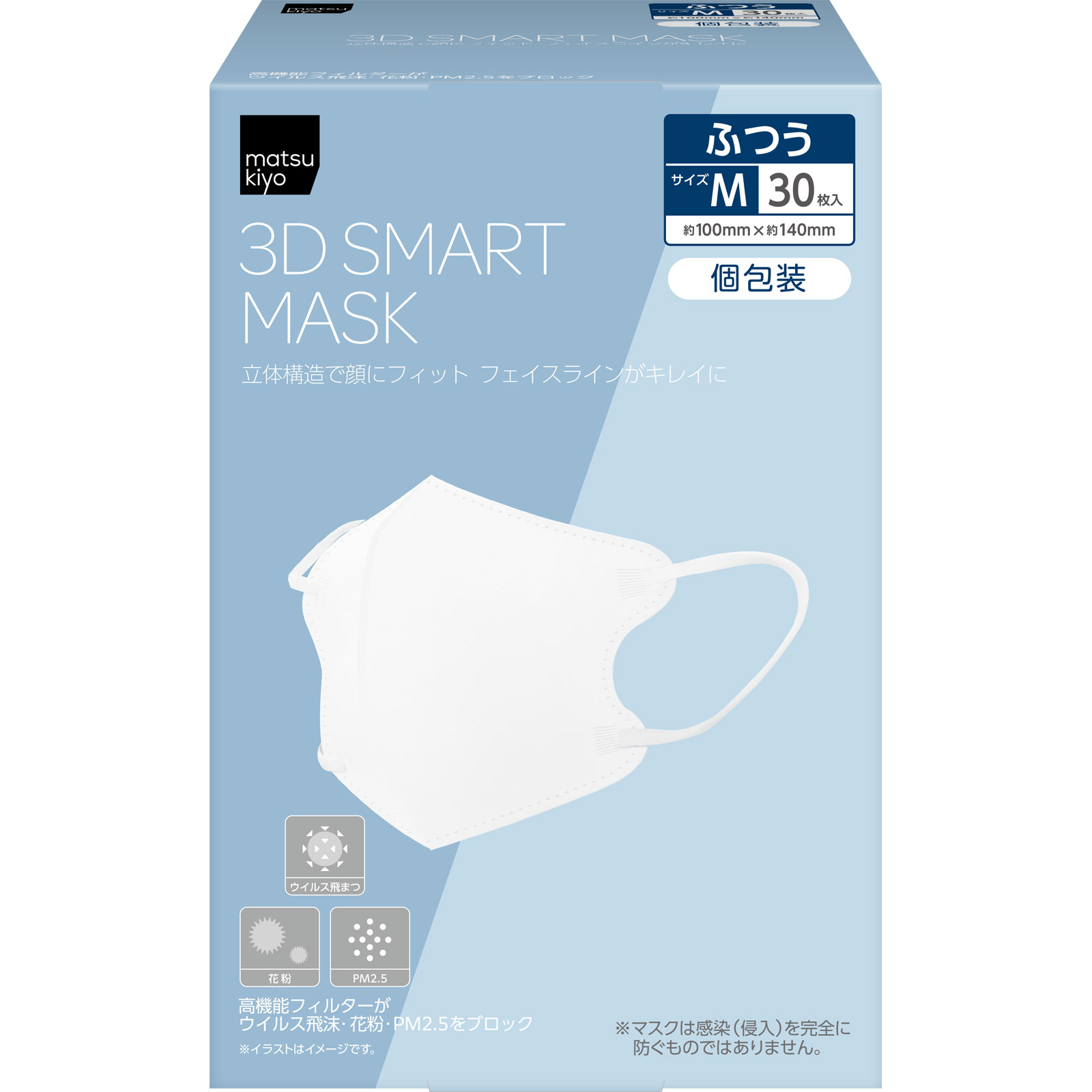 matsukiyo ３Ｄ　スマートマスク　ホワイト　個包装 ３０枚