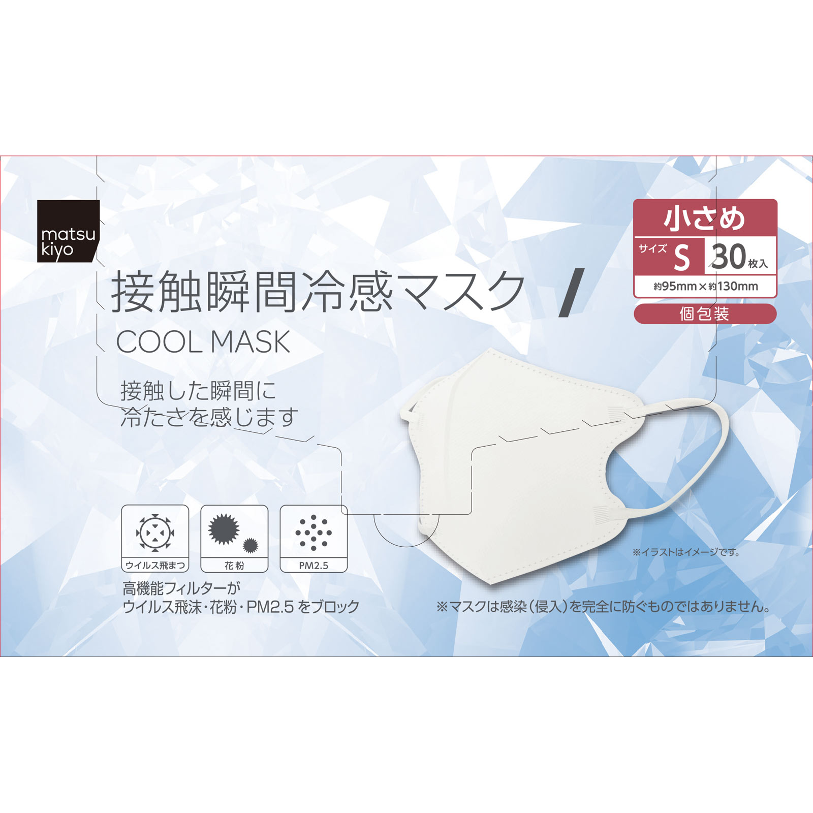 matsukiyo 接触瞬間冷感 3D COOL MASK S 30枚