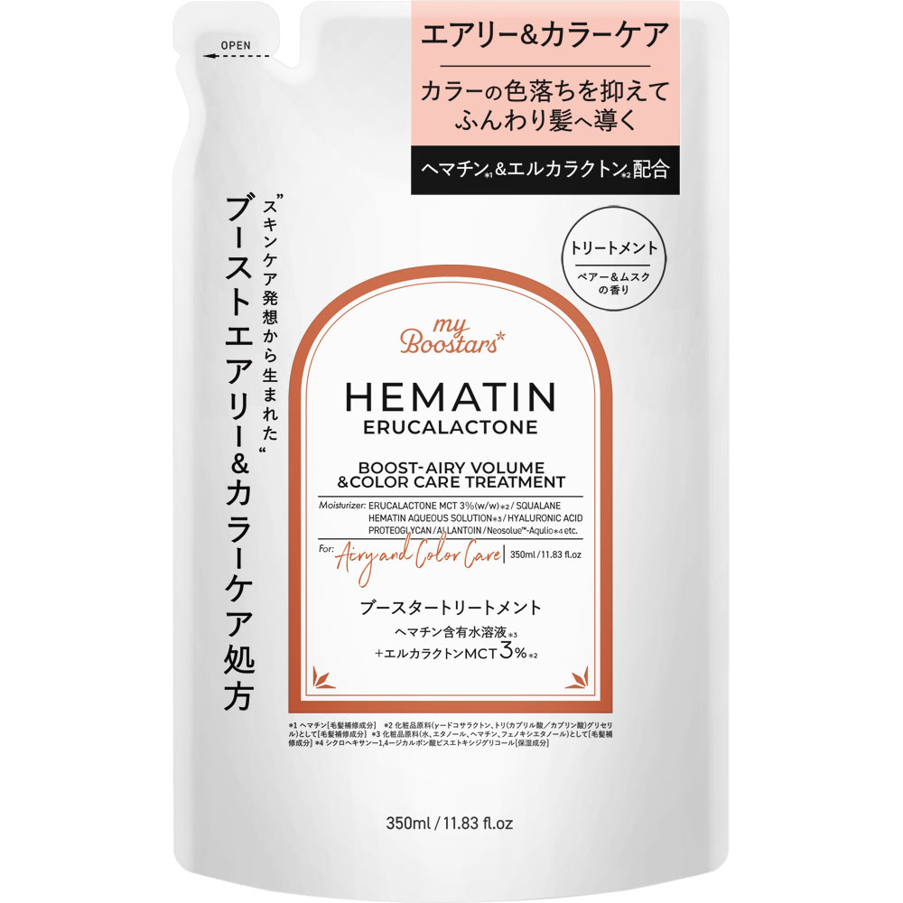 ｍｙＢｏｏｓｔａｒｓ ヘマチン＆エルカラクトントリートメント詰替 ３５０ｍｌ ネイチャーラボ