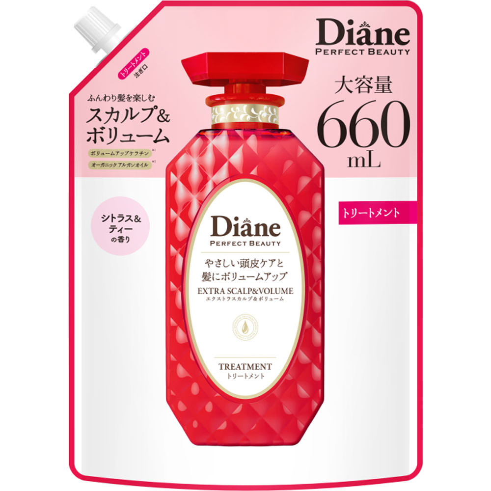 ダイアン　パーフェクトビューティ　スカルプ＆ボリュームトリートメント詰替　大容量 ６６０ｍｌ ネイチャーラボ