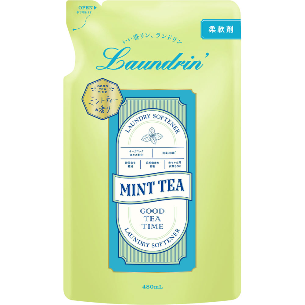 ランドリンＴＥＡ　柔軟剤　ミントティー　詰替 ４８０ｍｌ ネイチャーラボ