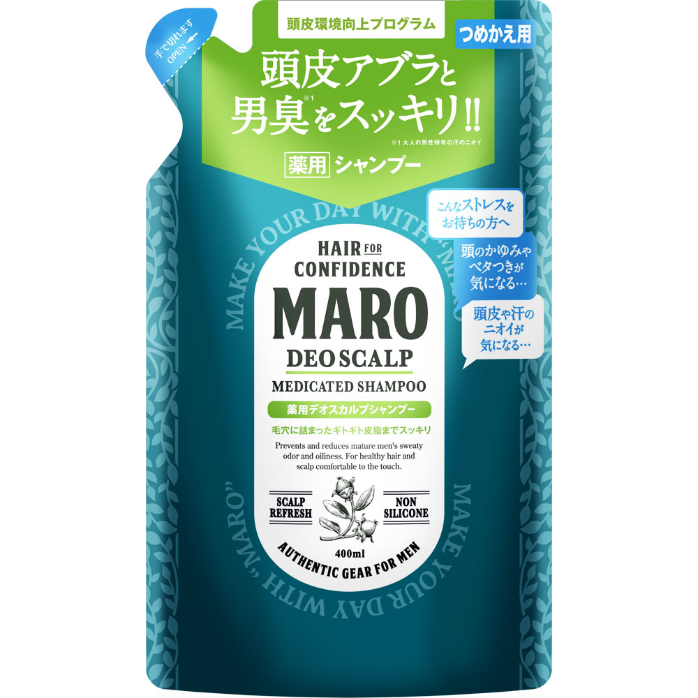 ＭＡＲＯ 薬用デオスカルプシャンプー 詰め替え ４００ｍｌ ネイチャーラボ (医薬部外品)