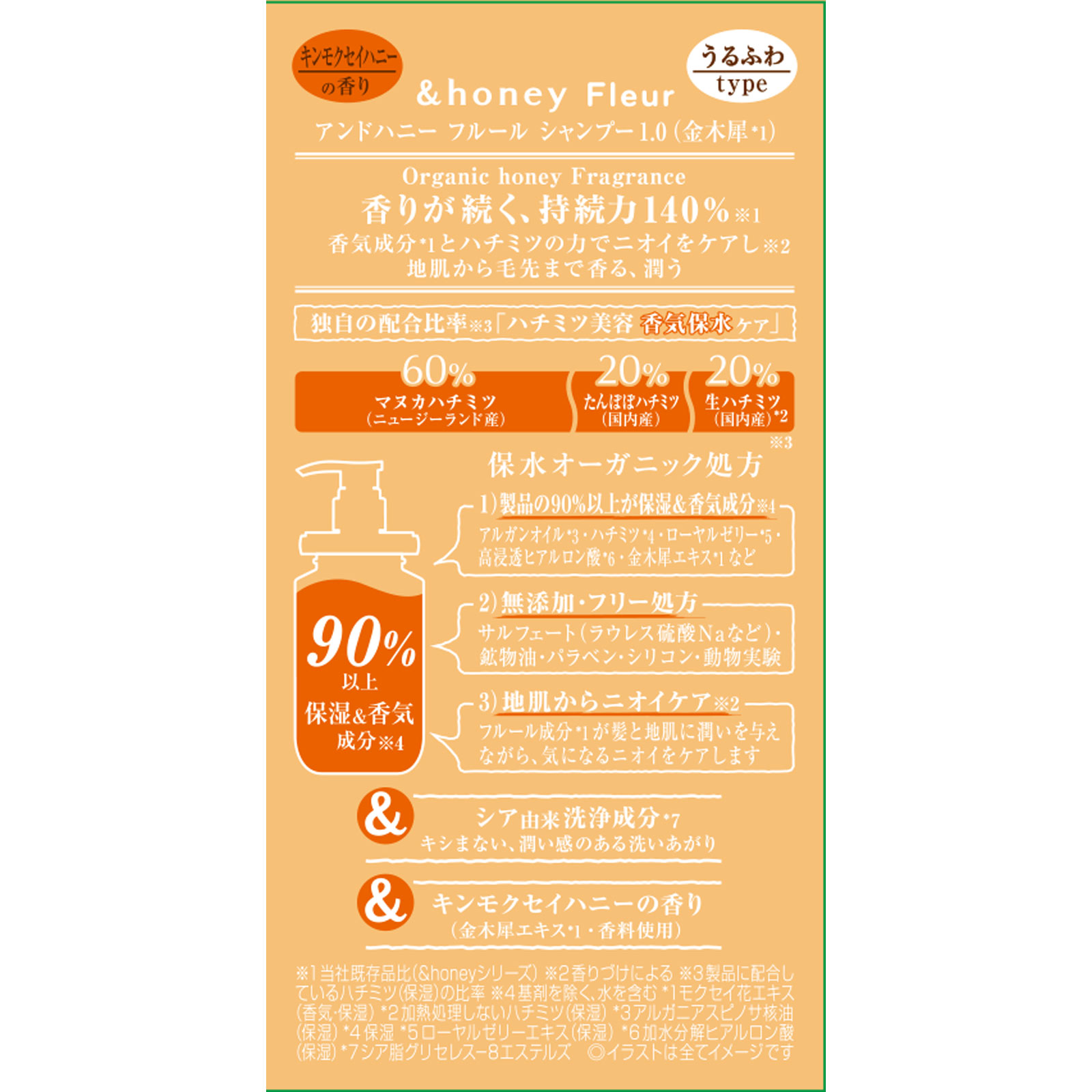 アンドハニー　フルール　キンモクセイ　シャンプー１．０ ４５０ｍＬ 株式会社ヴィークレア