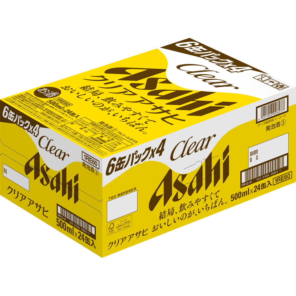 クリアアサヒ ケース ５００ｍｌ×６×４ アサヒビール