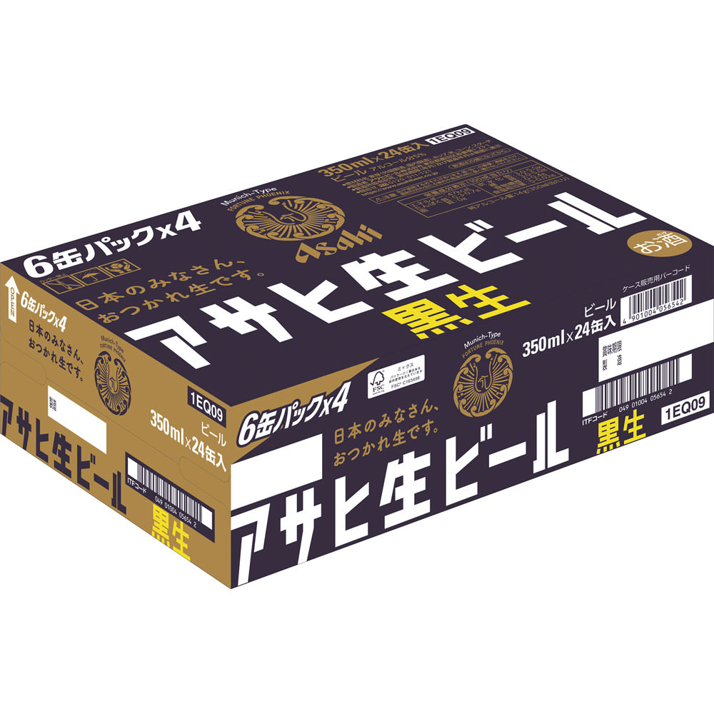 アサヒ生ビール　黒生　ケース ３５０ｍｌ×６×４ アサヒビール