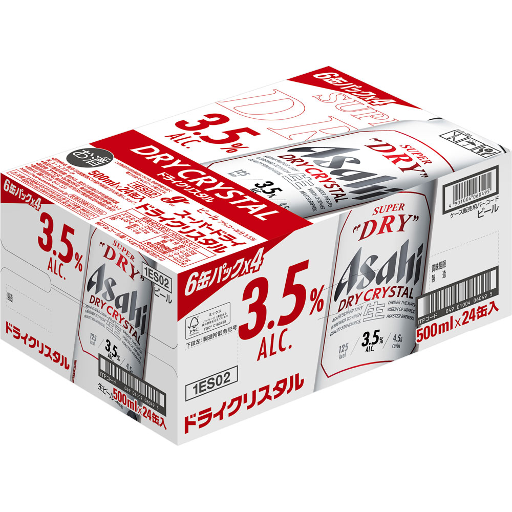 アサヒスーパードライ ドライクリスタル缶 ケース ５００ｍｌ×６×４ アサヒビール