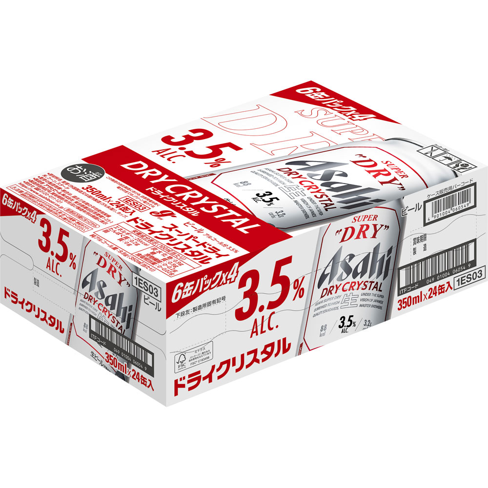 アサヒスーパードライ ドライクリスタル缶 ケース ３５０ｍｌ×６×４ アサヒビール