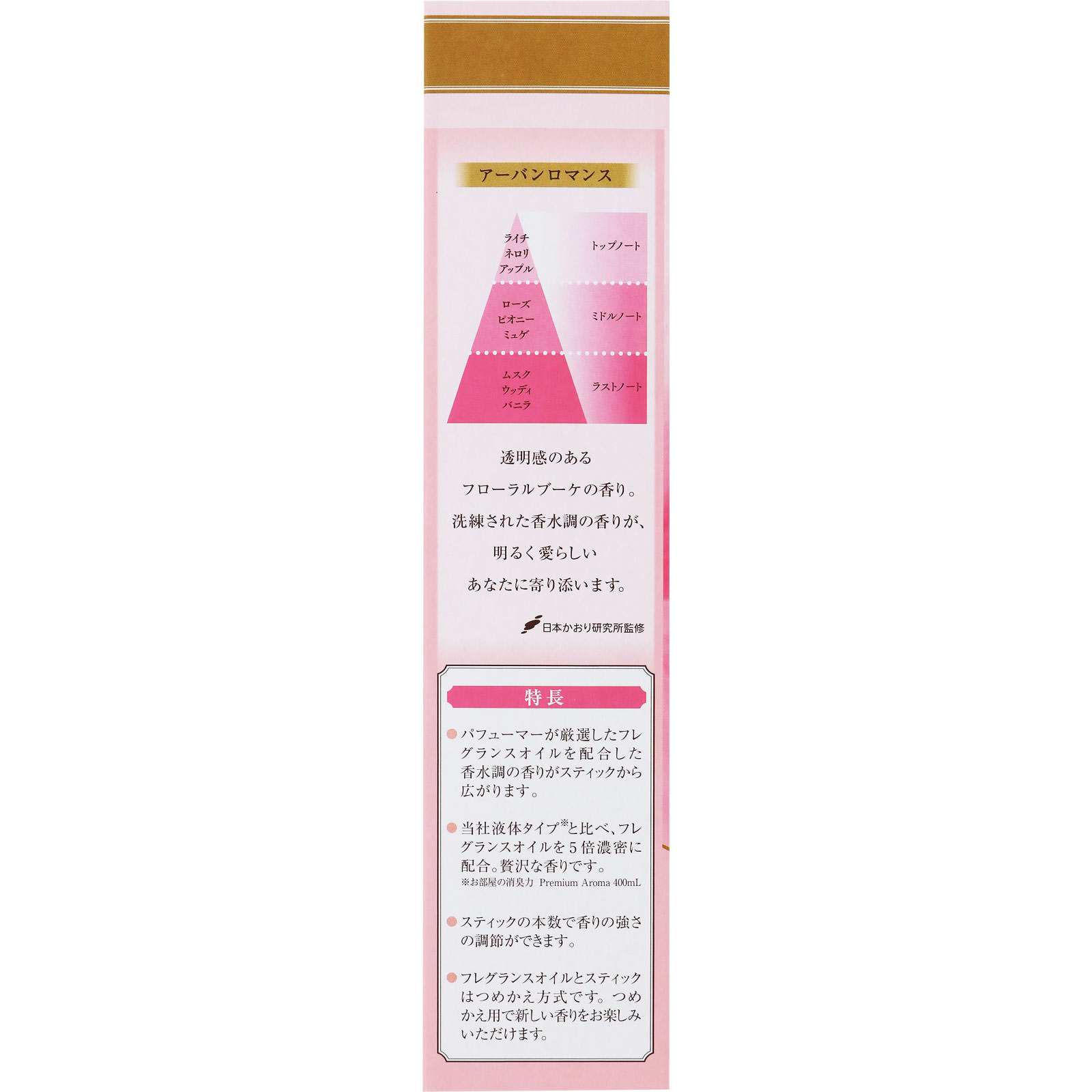 お部屋の消臭力　Ｐｒｅｍｉｕｍ　Ａｒｏｍａ　Ｓｔｉｃｋ　ディフューザー　アーバンロマンス　つめかえ ５０ｍｌ エステー