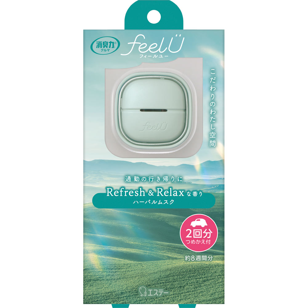 消臭力　クルマ用　ｆｅｅｌＵ本体　ハーバルムスク クリップタイプ【２回分】 エステー