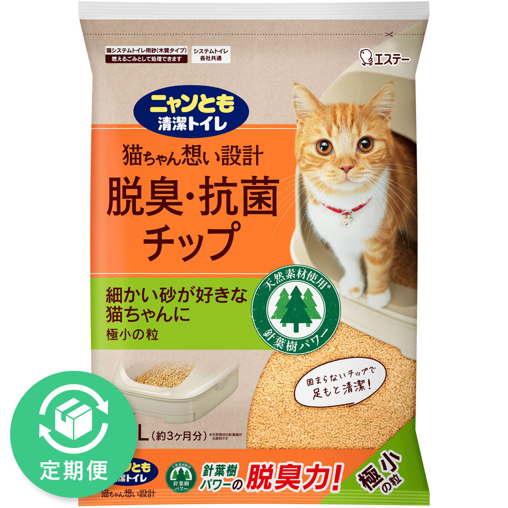 ニャンとも清潔トイレ　脱臭・抗菌チップ　極小の粒 ４．４Ｌ エステー