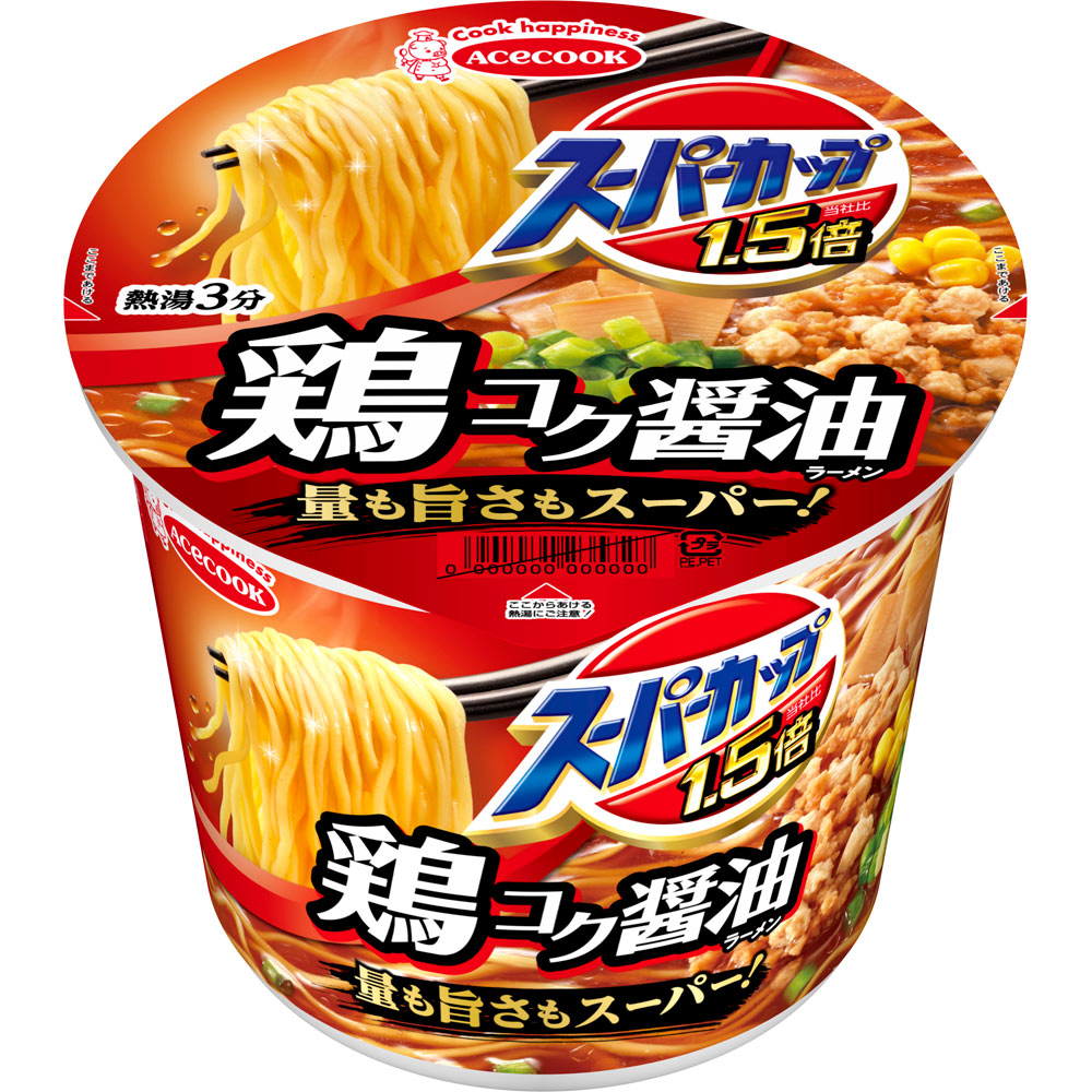 スーパーカップ１．５倍 しょうゆラーメン １０９ｇ エースコック