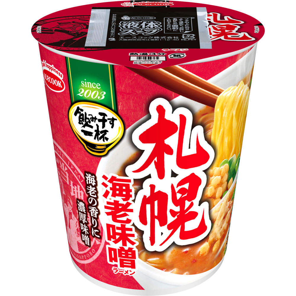 タテ型 飲み干す一杯 札幌 海老味噌ラーメン ６７ｇ エースコック