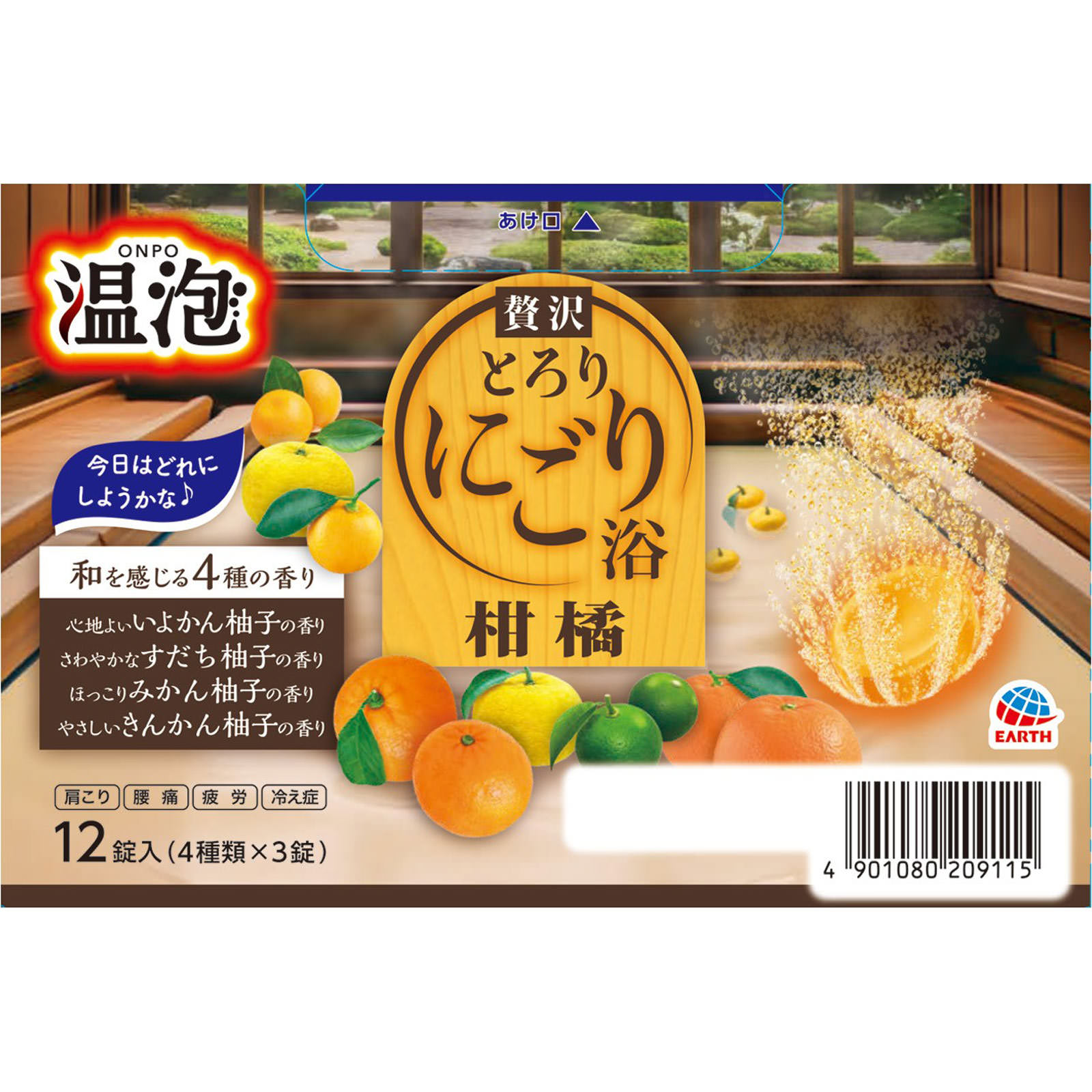 温泡　贅沢とろりにごり浴　柑橘 １２錠 アース製薬 (医薬部外品)