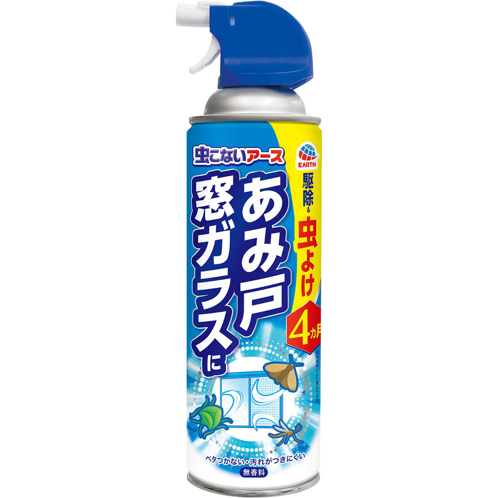 虫こないアース あみ戸・窓ガラスに ベランダの 害虫 対策 虫除け 殺虫剤 ４５０ｍｌ アース製薬