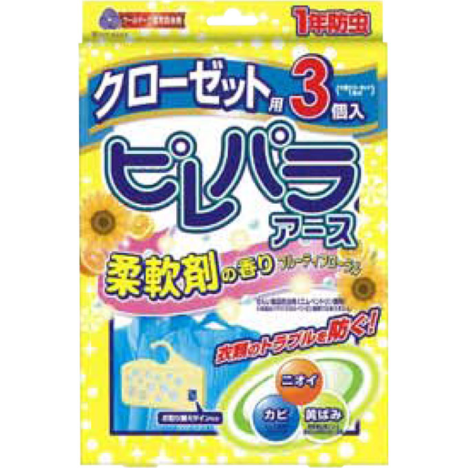 ピレパラアース 柔軟剤の香り フルーティフローラル クローゼット用 ３個 アース製薬
