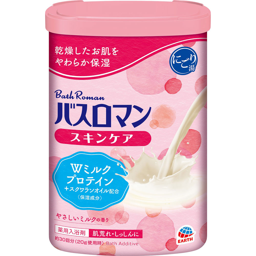 バスロマン スキンケア Ｗミルクプロテイン 薬用入浴剤 粉末 ６００ｇ アース製薬 (医薬部外品)