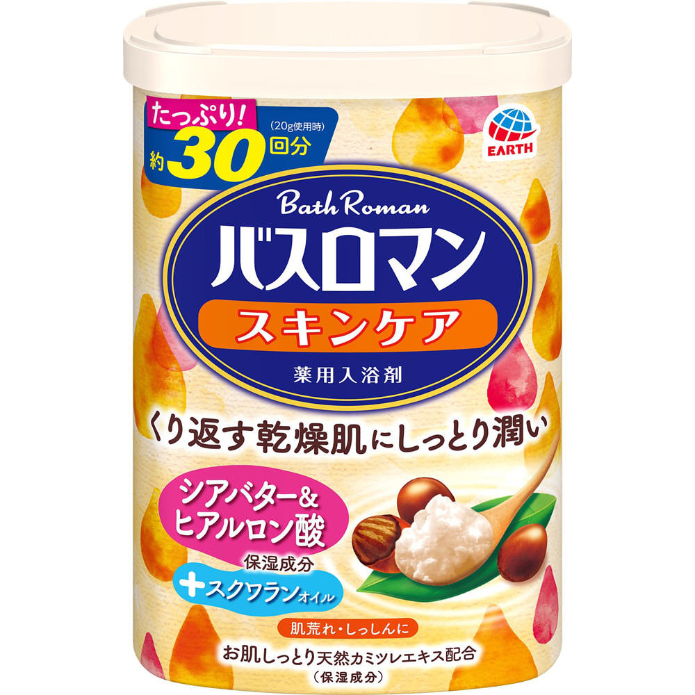 バスロマン スキンケア シアバター＆ヒアルロン酸 薬用入浴剤 粉末 ６００ｇ アース製薬 (医薬部外品)
